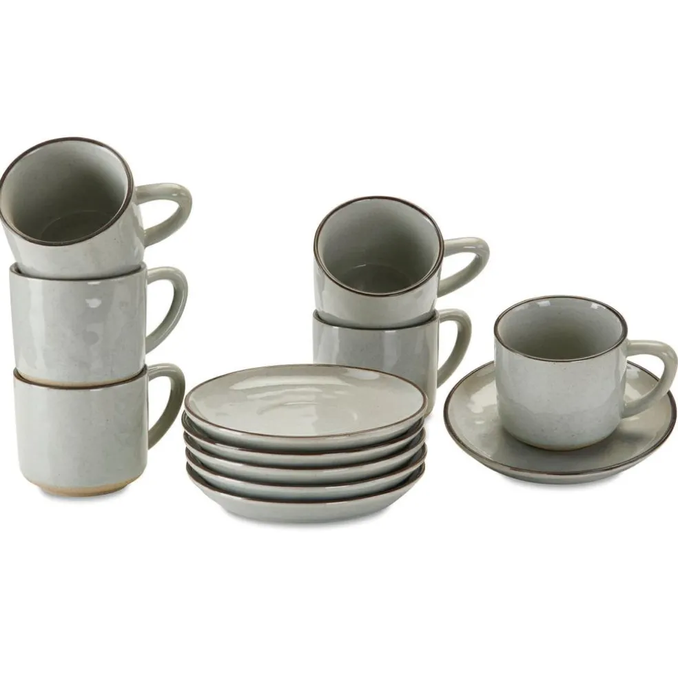 Lot de 6 tasses et soucoupes Biarré