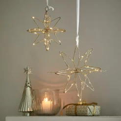 Lot de 2 étoiles LED Pérole